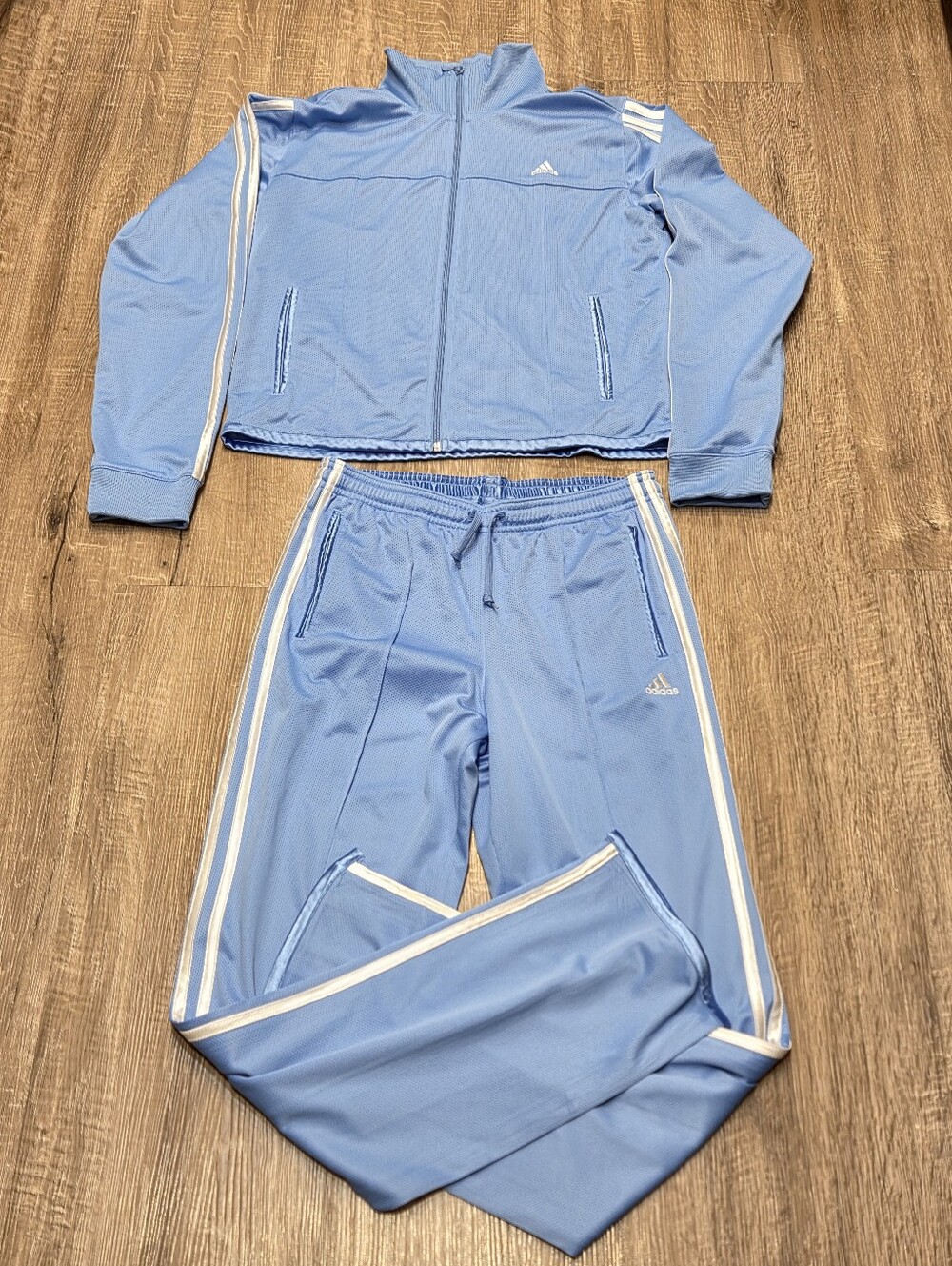 adidas Womens Essentials 3-stripes Track Suit Light Blue Large